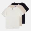 PETIT BATEAU Kids Unisex 3 Pack - T-Shirt Basique - White/Offwhite/Dark Blue -Petit Bateau Soldes 04f565a84c874b4892cfde7397cab97a
