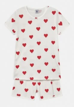 PETIT BATEAU Heart Print - Pyjama - Marshmallow/Terkuit