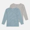 PETIT BATEAU Kids 2 Pack Unisex - T-Shirt À Manches Longues - Mottled Light Grey/Blue -Petit Bateau Soldes 25d0533783054877a9c4048559475dc1