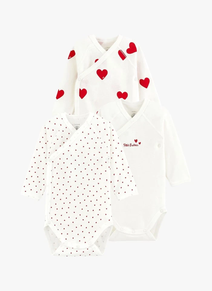 PETIT BATEAU Lot De 3 Bodies En Coton Bio | Multicolore 3 PETIT BATEAU Lot De 3 Bodies En Coton Bio | Multicolore