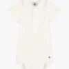 PETIT BATEAU Body Col Polo En Coton Bio | Blanc -Petit Bateau Soldes 4146644