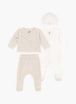 PETIT BATEAU Lot De Naissance 4 Pièces En Coton Bio | Multicolore