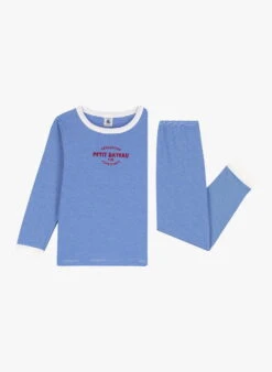 PETIT BATEAU Pyjama Milleraies En Coton Bio | Bleu -Petit Bateau Soldes 4146692