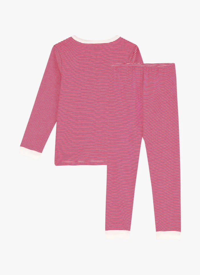 PETIT BATEAU Pyjama Milleraies En Coton Bio | Rouge 4 PETIT BATEAU Pyjama Milleraies En Coton Bio | Rouge – Image 2