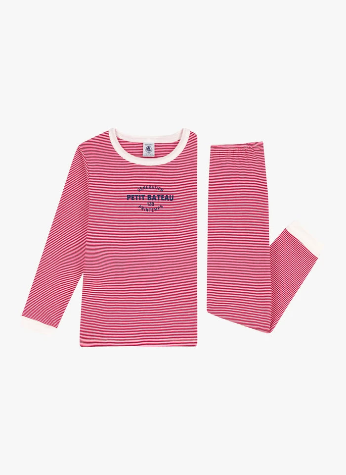 PETIT BATEAU Pyjama Milleraies En Coton Bio | Rouge 6 PETIT BATEAU Pyjama Milleraies En Coton Bio | Rouge – Image 4
