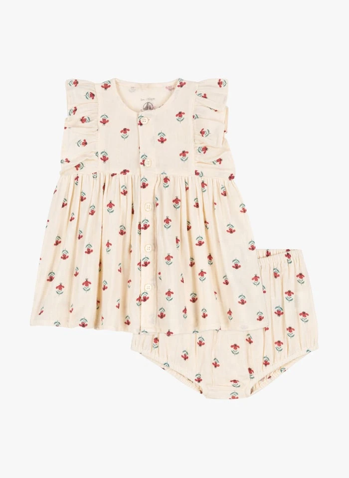 PETIT BATEAU Robe Et Bloomer Imprimés En Gaze De Coton | Multicolore 4 PETIT BATEAU Robe Et Bloomer Imprimés En Gaze De Coton | Multicolore – Image 2