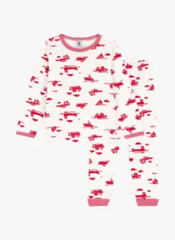 PETIT BATEAU Pyjama Imprimé Marin En Coton Bio | Rouge