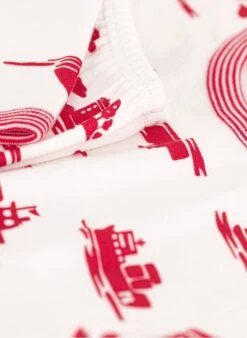 PETIT BATEAU Pyjama Imprimé Marin En Coton Bio | Rouge -Petit Bateau Soldes 4146723