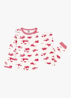 PETIT BATEAU Pyjama Imprimé Marin En Coton Bio | Rouge -Petit Bateau Soldes 4146724