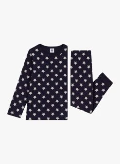 PETIT BATEAU Ensemble De Pyjama En Coton | Noir -Petit Bateau Soldes 4146728