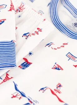 PETIT BATEAU Pyjama Paris En Coton Bio | Multicolore -Petit Bateau Soldes 4146737