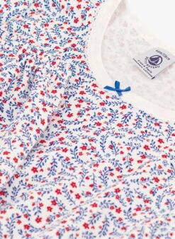 PETIT BATEAU Pyjama Imprimé Fleuri En Coton Bio | Multicolore -Petit Bateau Soldes 4146741