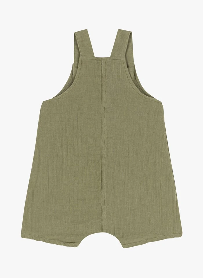 PETIT BATEAU Salopette Courte En Gaze De Coton | Vert 4 PETIT BATEAU Salopette Courte En Gaze De Coton | Vert – Image 2