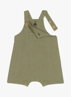 PETIT BATEAU Salopette Courte En Gaze De Coton | Vert 9 PETIT BATEAU Salopette Courte En Gaze De Coton | Vert -Petit Bateau Soldes 4146746
