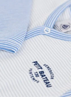 PETIT BATEAU Dors-bien Milleraies En Coton Bio | Bleu -Petit Bateau Soldes 4146749