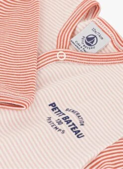 PETIT BATEAU Dors-bien Milleraies En Coton Bio | Rouge -Petit Bateau Soldes 4146752