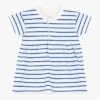 PETIT BATEAU Robe Courte Col Rond En Coton | Bleu -Petit Bateau Soldes 4146753