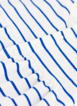 PETIT BATEAU Robe Courte Col Rond En Coton | Bleu -Petit Bateau Soldes 4146755