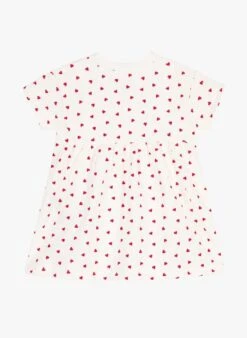 PETIT BATEAU Robe Col Rond Avec Body En Coton Bio | Rouge -Petit Bateau Soldes 4146758