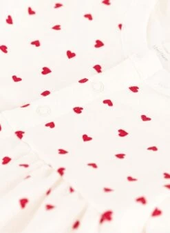 PETIT BATEAU Robe Col Rond Avec Body En Coton Bio | Rouge -Petit Bateau Soldes 4146759