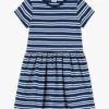 PETIT BATEAU Robe Courte Col Rond En Coton | Bleu -Petit Bateau Soldes 4146767