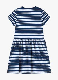 PETIT BATEAU Robe Courte Col Rond En Coton | Bleu -Petit Bateau Soldes 4146768