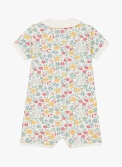 PETIT BATEAU Combi Short Imprimée En Coton Bio | Multicolore -Petit Bateau Soldes 4146771