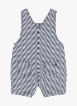PETIT BATEAU Salopette à Rayures En Toile De Coton Bio | Bleu -Petit Bateau Soldes 4146785