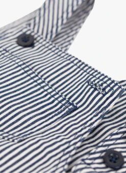 PETIT BATEAU Salopette à Rayures En Toile De Coton Bio | Bleu -Petit Bateau Soldes 4146786