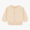 PETIT BATEAU Gilet Col Rond En Maille Nid D'abeille | Beige -Petit Bateau Soldes 4146788