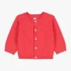 PETIT BATEAU Gilet Col Rond En Maille Nid D'abeille | Rouge -Petit Bateau Soldes 4146792