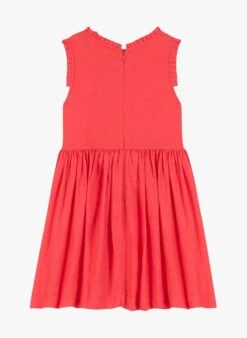 PETIT BATEAU Robe Midi Col Rond En Lin | Rouge -Petit Bateau Soldes 4146812