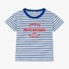 PETIT BATEAU Tee-shirt Col Rond Rayé En Coton | Bleu -Petit Bateau Soldes 4146814