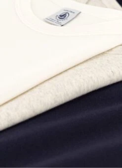 PETIT BATEAU Lot De 3 Tee-shirts Col Rond En Coton | Multicolore -Petit Bateau Soldes 4146819