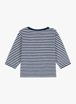 PETIT BATEAU Tee-shirt Marinière Col Rond En Coton | Bleu -Petit Bateau Soldes 4146834