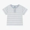 PETIT BATEAU Tee-shirt Col Rond Rayé En Coton | Bleu -Petit Bateau Soldes 4146836