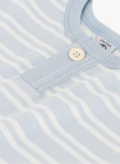 PETIT BATEAU Tee-shirt Col Rond Rayé En Coton | Bleu -Petit Bateau Soldes 4146838