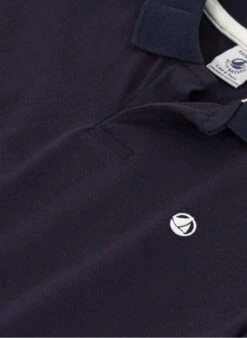 PETIT BATEAU Polo Logo Brodé En Coton | Noir -Petit Bateau Soldes 4146844