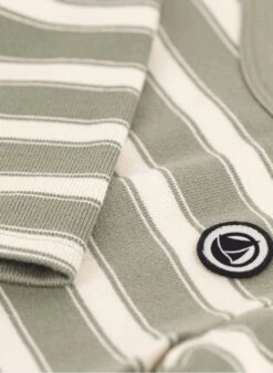 PETIT BATEAU Tee-shirt Marinière Col Bateau En Coton | Vert -Petit Bateau Soldes 4146876