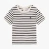 PETIT BATEAU Tee-shirt Col Rond Rayé En Coton | Noir -Petit Bateau Soldes 4146880
