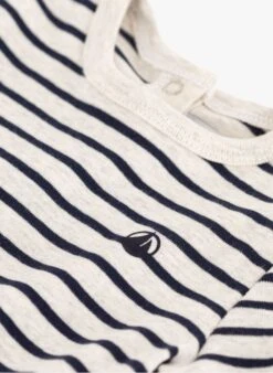 PETIT BATEAU Tee-shirt Col Rond Rayé En Coton | Noir -Petit Bateau Soldes 4146882