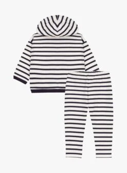 PETIT BATEAU Ensemble Rayé En Jersey épais De Coton Bio | Noir -Petit Bateau Soldes 4146890