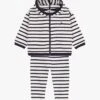 PETIT BATEAU Ensemble Rayé En Jersey épais De Coton Bio | Noir -Petit Bateau Soldes 4146892