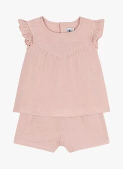 PETIT BATEAU Ensemble En Gaze De Coton | Rose