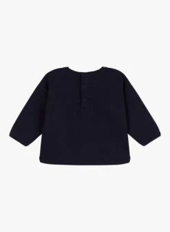 PETIT BATEAU Sweatshirt Col Rond Sérigraphié En Molleton | Noir -Petit Bateau Soldes 4146898