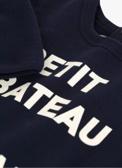 PETIT BATEAU Sweatshirt Col Rond Sérigraphié En Molleton | Noir -Petit Bateau Soldes 4146899