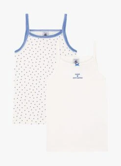 PETIT BATEAU Lot De 2 Débardeurs à Bretelles En Coton Bio | Multicolore