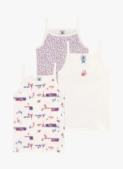 PETIT BATEAU Lot De 3 Débardeurs Paris En Coton Bio | Multicolore