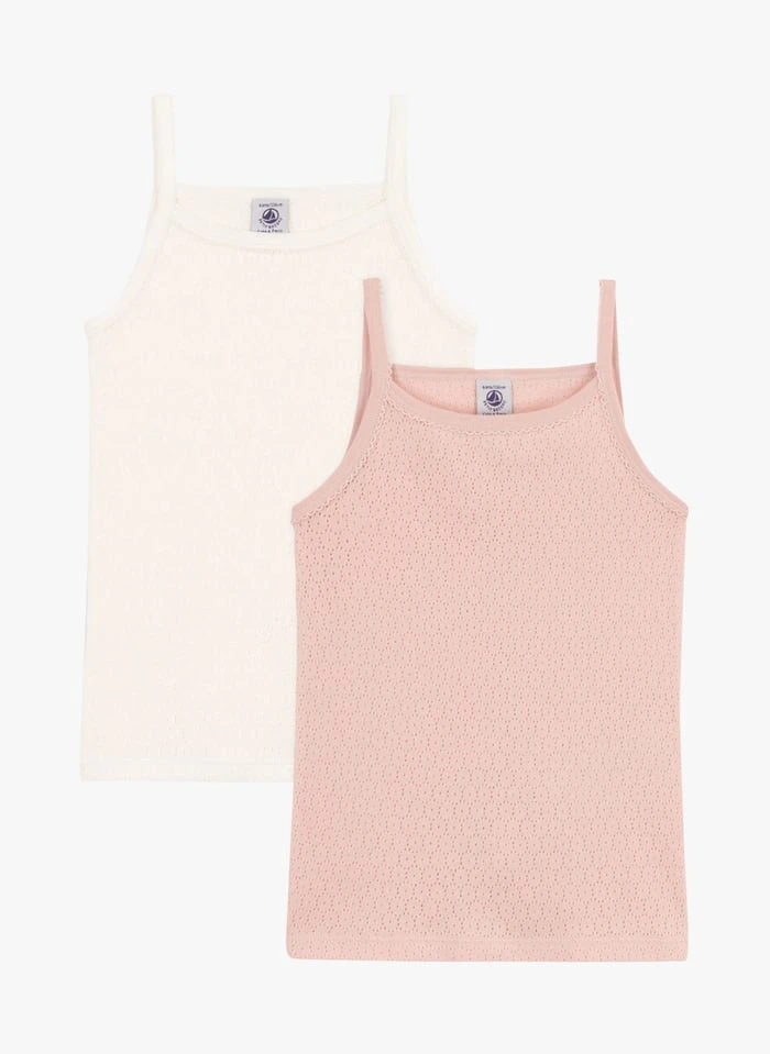 PETIT BATEAU Lot De 2 Débardeurs à Bretelles En Coton Ajouré | Multicolore 3 PETIT BATEAU Lot De 2 Débardeurs à Bretelles En Coton Ajouré | Multicolore