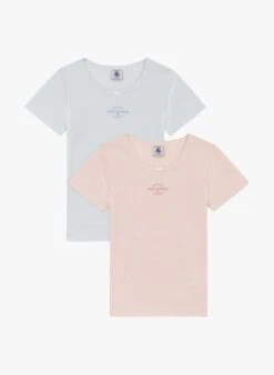 PETIT BATEAU Lot De 2 Tee-shirts Col Rond Rayés En Coton | Multicolore
